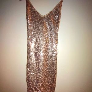 Rue21 rose gold sequence spaghetti strap dress